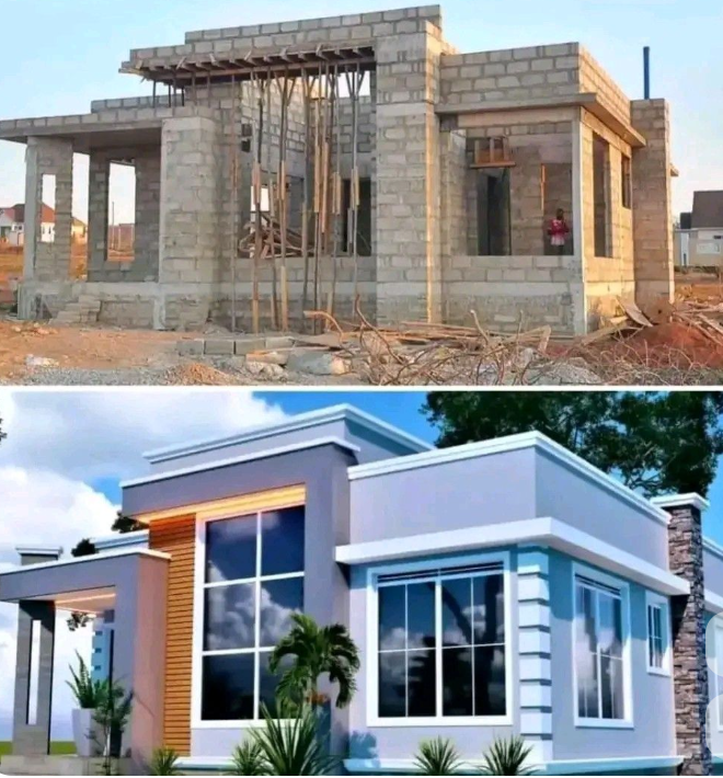 Reliable builder in Uganda constructing a quality home with professional workers on site